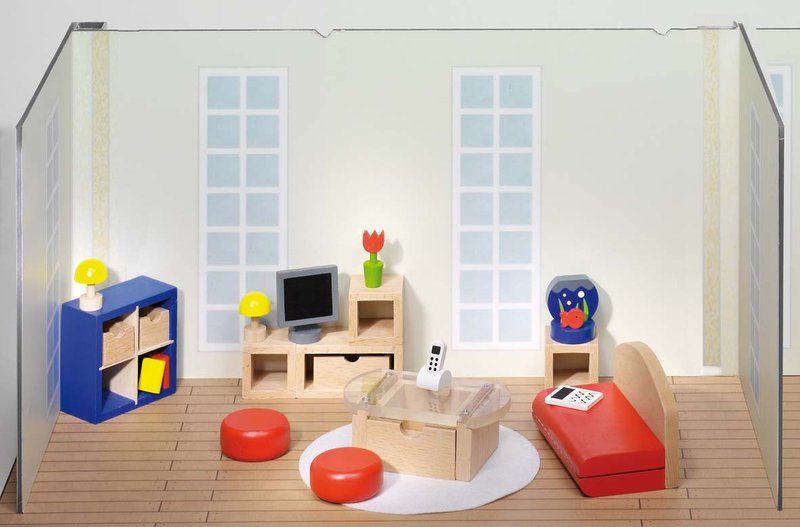 Goki Puppenhausmöbel Modernes Kinderzimmer 