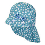 Gr.51 - azurblau - Sommer Mini Mädchen Hut mit Nackenschutz Mütze Sterntaler 1411426 -K53-