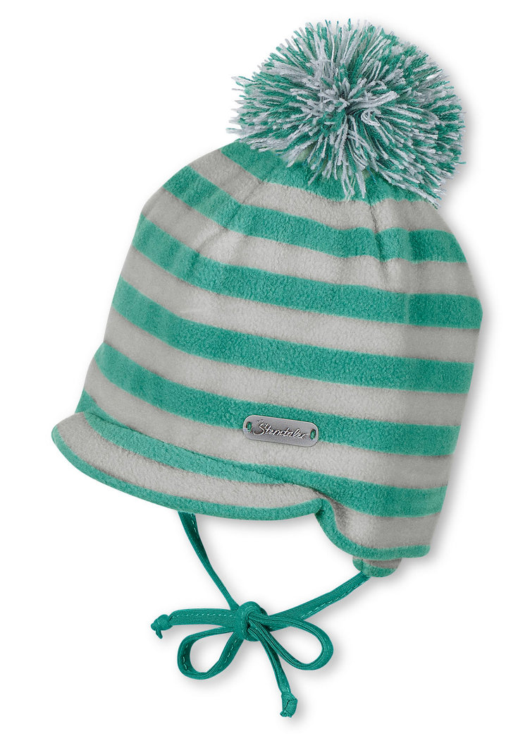 Gr.43 - smaragd - warme Winterschirmmütze mit Bommel - Sterntaler Winter 4501530 -K1600