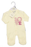 Gr.56 - Baby Baumwoll Strampler "Love" in der Farbe creme - nursery time BW-1310-0237