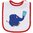 Smithy Lätzchen Druckknopfverschluß 24x24cm blauer Elefant rot/weiss